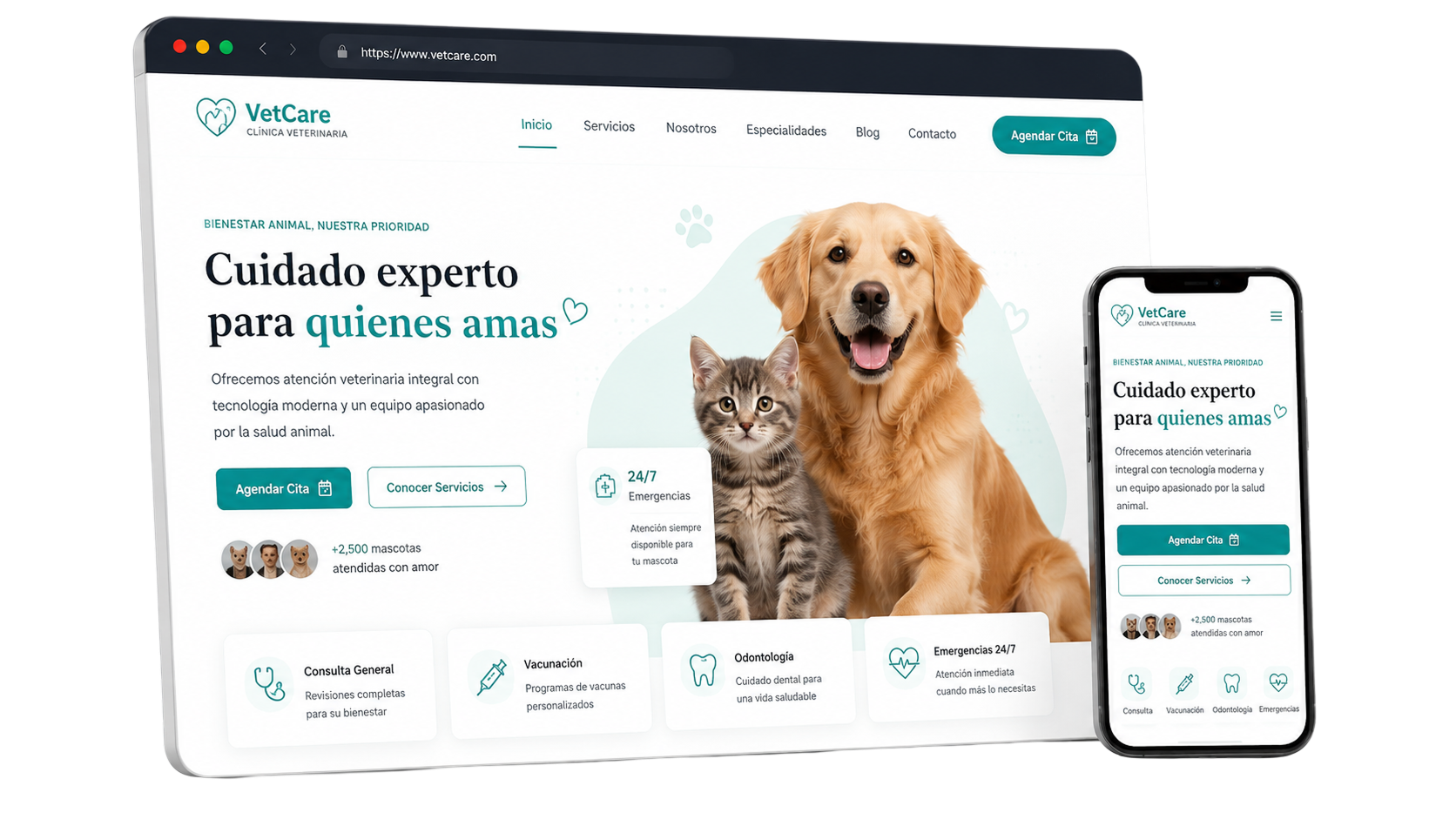 Sitio web para Veterinaria